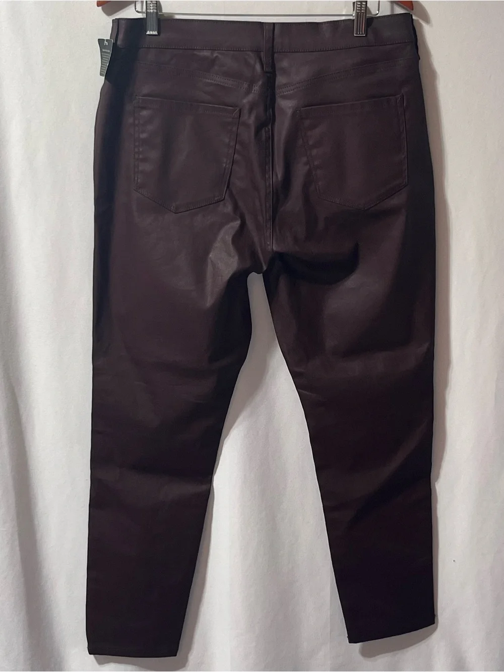 NWT a.n.a Burgundy High‎ Rise Skinny Coated Pants Size 14 Faux Leather